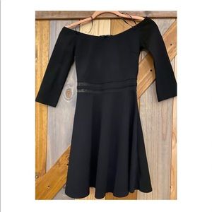 Lulus, Off the Shoulder Black Long Sleeve, Short Dress, Size XS